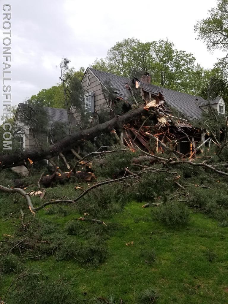 Damage to a residence on Mills Road from a strong storm, 05/15/18