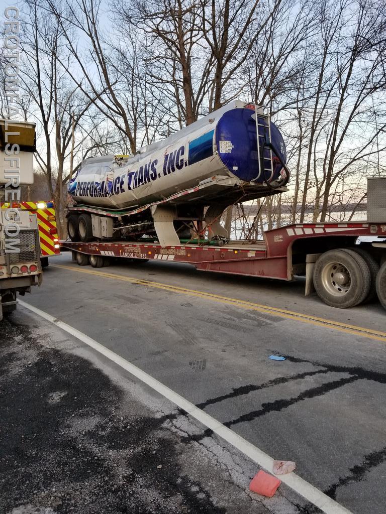 Tanker truck rollover on Titicus Road, 02/19/19