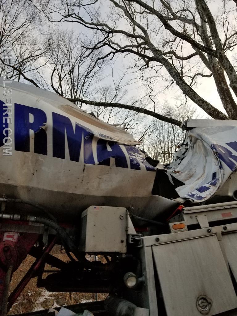 Tanker truck rollover on Titicus Road, 02/19/19