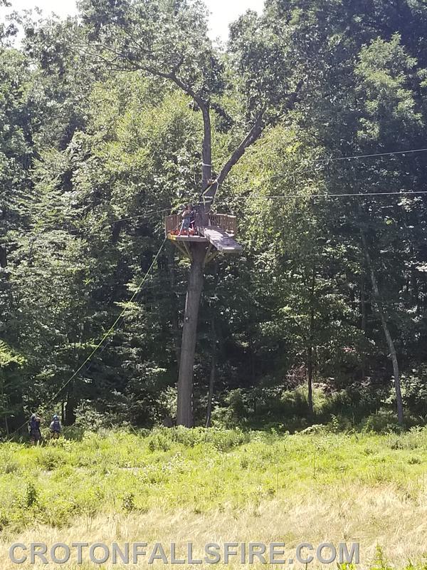 Injury on a zipline platform on Titicus Road, 07/21/19