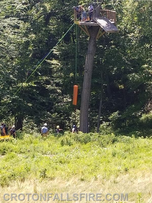 Injury on a zipline platform on Titicus Road, 07/21/19