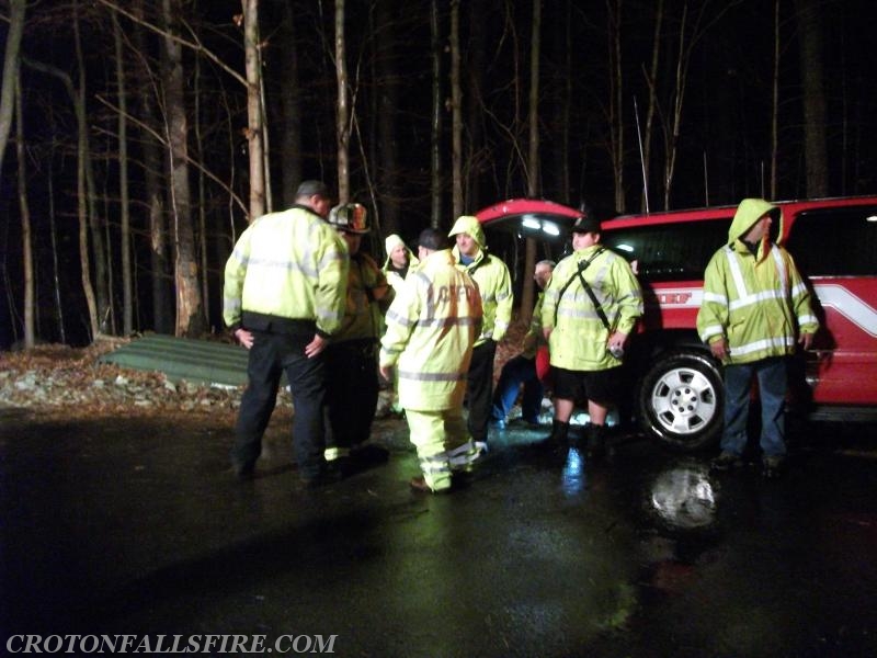 Command post at Titicus Reservoir following the crash of a small plane on November 19, 2015