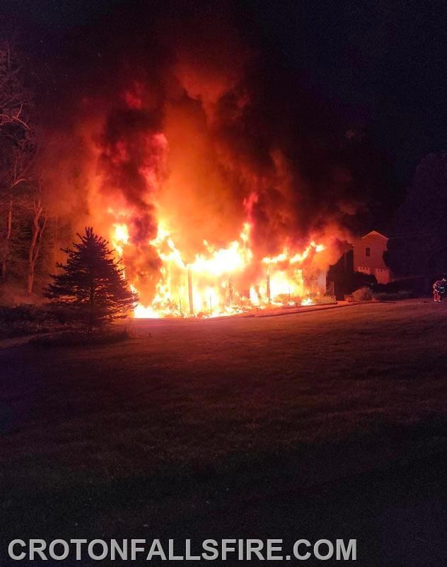 Mutual aid response to a residential structure fire on Green Hill Road in Golden's Bridge, 05/12/23