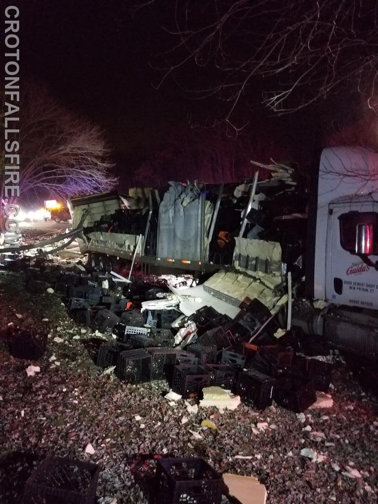 Tractor trailer accident on I-684 south of exit 7 in Purdys, 12/27/19