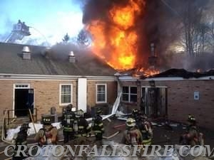 Mutual aid response to a fire at the Golden's Bridge firehouse, 02/24/14