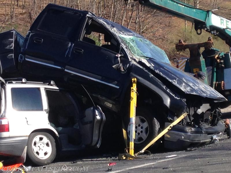 Mutual aid response to a multi-vehicle MVA on I-684 in Katonah, 4/24/14