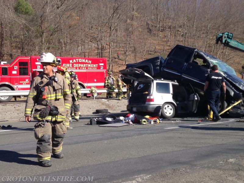 Mutual aid response to a multi-vehicle MVA on I-684 in Katonah, 4/24/14