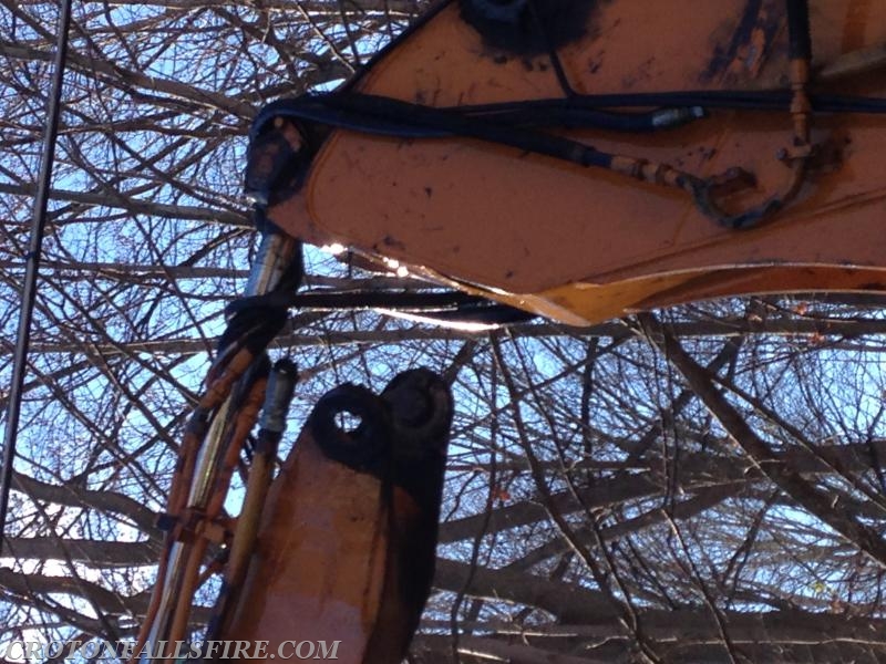 Excavator struck a railroad trestle bridge on Rt. 22, 11/08/15