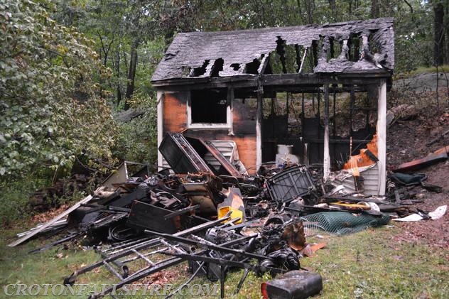 Shed fire on Sugar Hill Road,  07/09/14