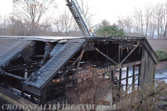 Mutual aid response for a garage fire in Somers, 11/20/14