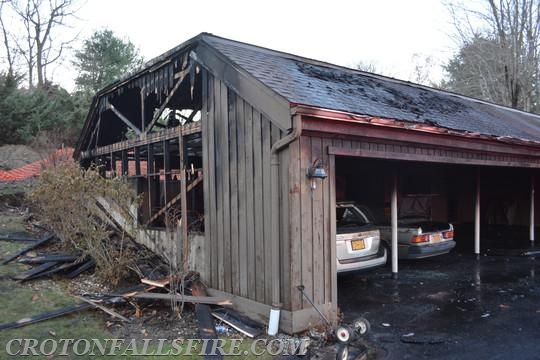 Mutual aid response for a garage fire in Somers, 11/20/14