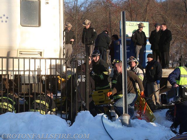 Rescue of a person struck by a train at the Purdys train station, 02/13/15