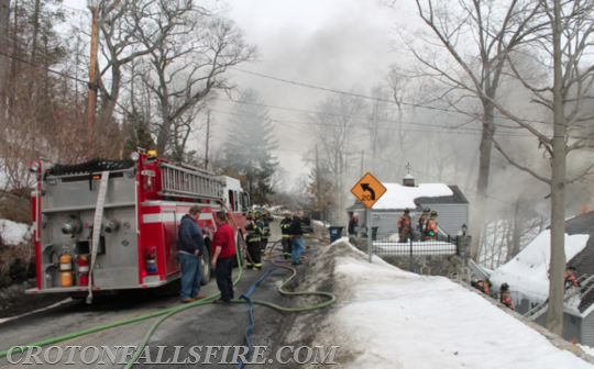 Mutual aid to a residential structure fire in Mahopac Falls